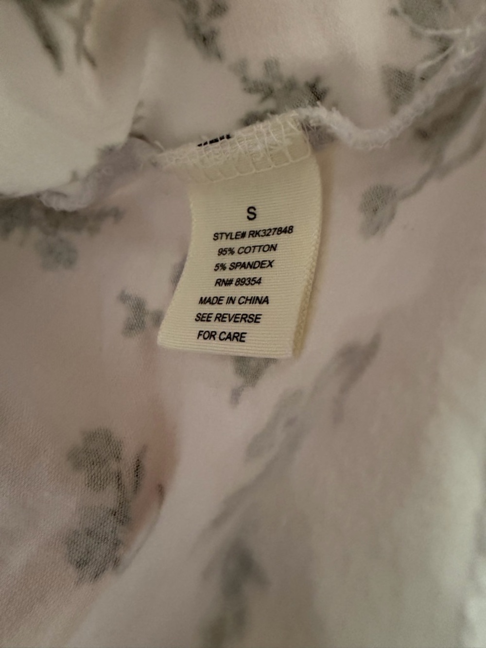 Ultra Flirt White Scoop Neck Crop Top with Green Floral Print Size S - Picture 3 of 4